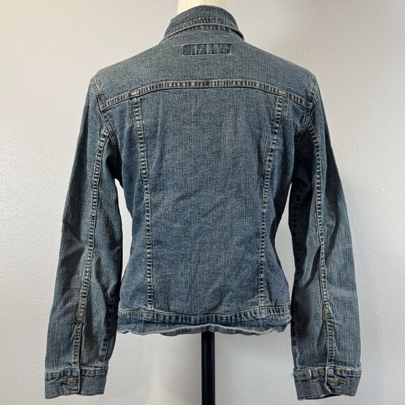 Blue Age Womens Denim Jean Jacket Faded Blue Button Front Pockets Size Medium - Picture 2 of 14